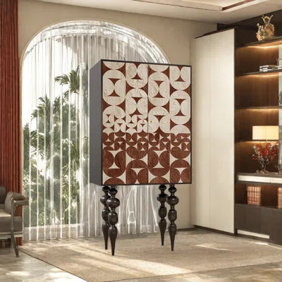 Modern Abstract Style Accent Cabinet Solid Wood Accent Cabinet | Wayfair North America