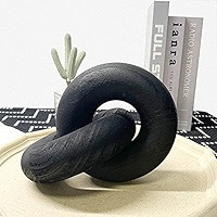 2-Link Wood Chain Link Decor Wood Knot Decor, Hand Carved Boho Bead, Suitable for Bedroom, Living Ro | Amazon (US)