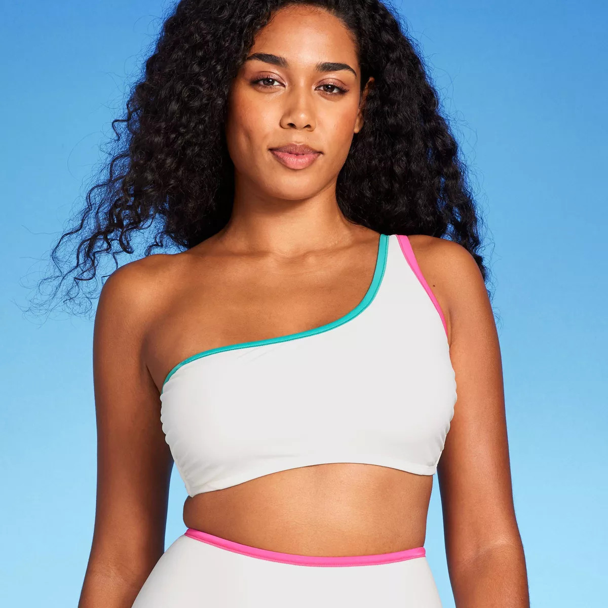 Women's Contrast Binding One Shoulder Bralette Bikini Top - Shade & Shore™ | Target