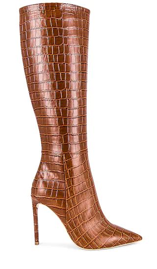 Apollo Heeled Boot in Tan Croc | Revolve Clothing (Global)