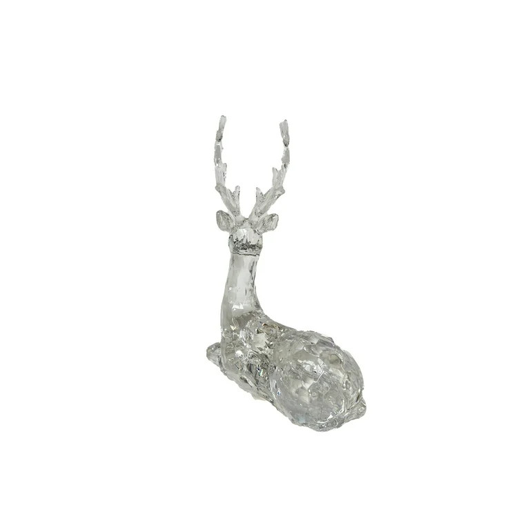 Acrylic Lying Deer Christmas Tabletop Decoration, Clear, 8.6", by Holiday Time | Walmart (US)