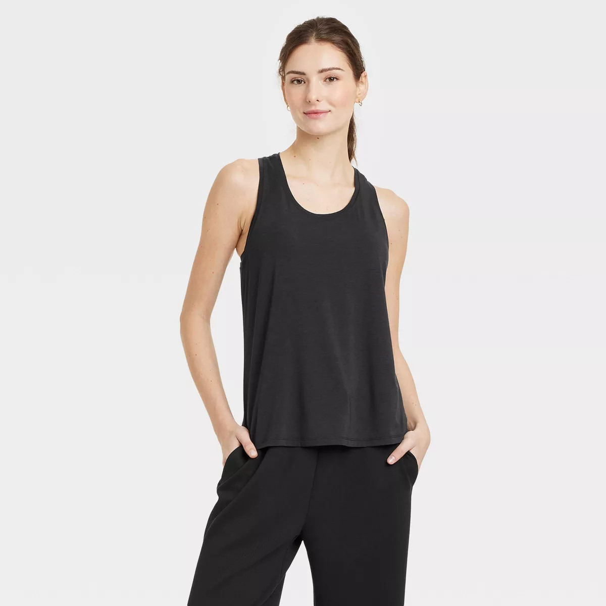 Women's Beyond Ease Legging Friendly Racerback Tank Top - All In Motion™ Black L: Moisture Wick... | Target