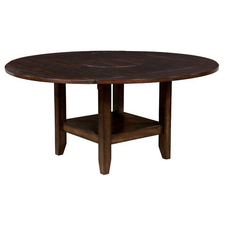 65" Drago Round Wood Extendable Dining Table Red - HOMES: Inside + Out | Target