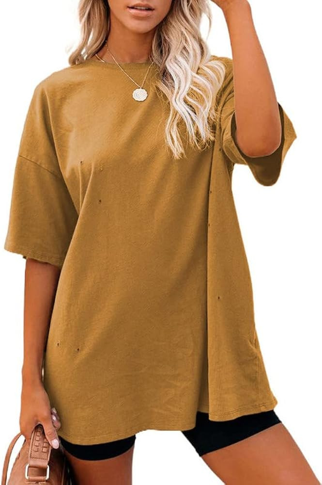 Dokotoo Womens 2023 Casual Tops Short Sleeve Crewneck Shirts Loose Blouse Basic Tee T-Shirt and B... | Amazon (US)