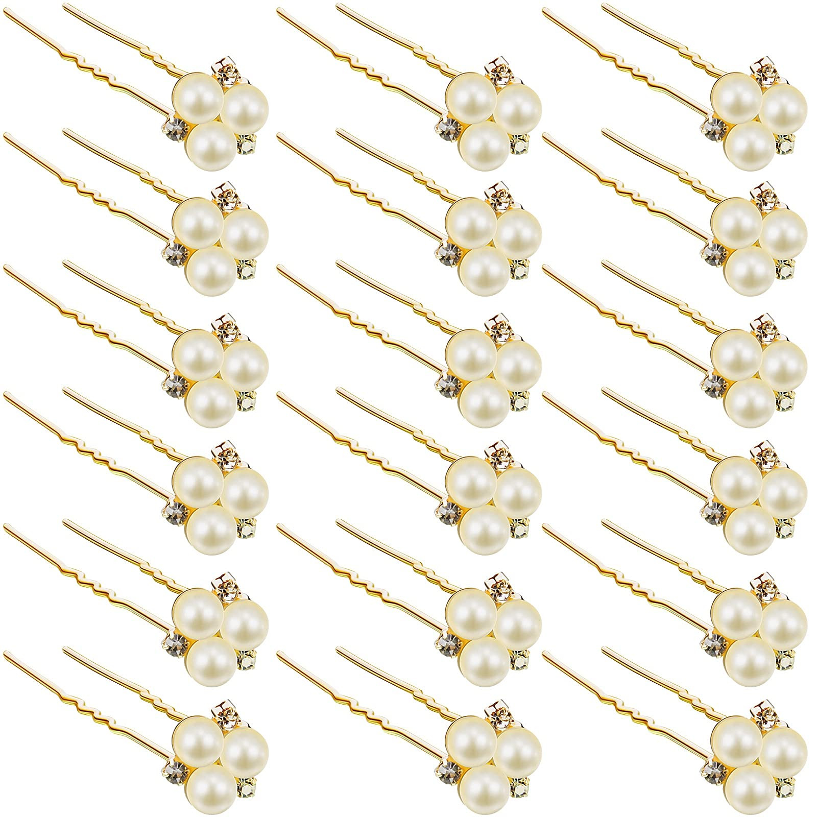 18 Pcs Pearl Hair Pins Bridal Hair Accessories Pearl Crystal Bobby Bridal Hairpin Wedding Hair Acces | Amazon (US)