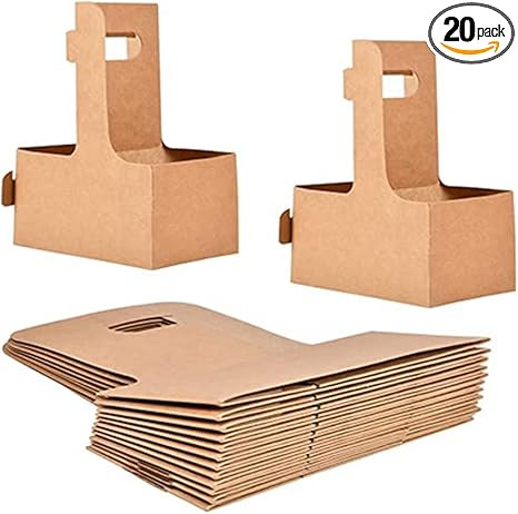 Amazon.com: KVMORZE 20Pack 2 Cup Drink Carrier Handle, Kraft Paperboard Disposable Drink Carrier ... | Amazon (US)