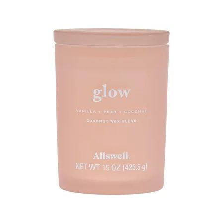 Allswell | Glow - Pink (Vanilla + Pear + Coconut) 15oz Scented 2-Wick Spa Candle | Walmart (US)