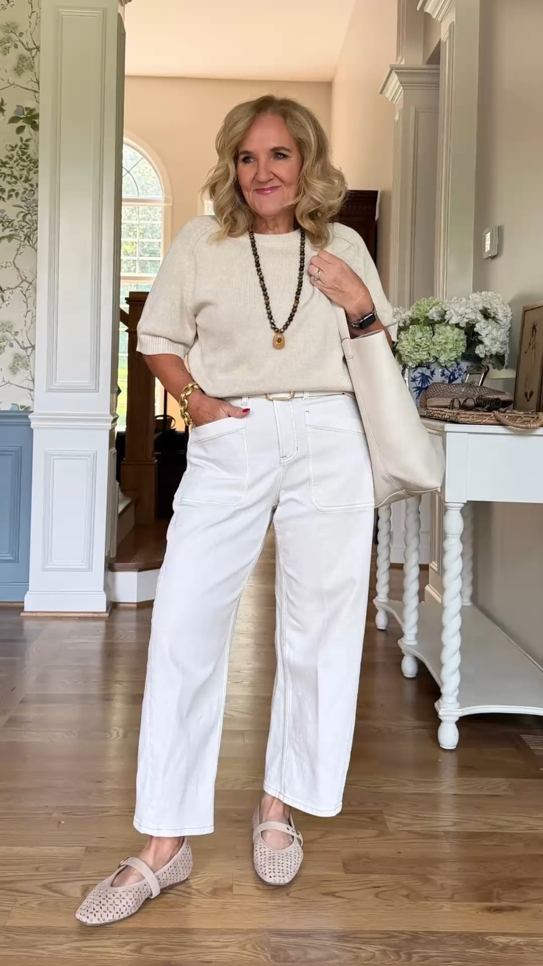 I’m a big fan of an all-white outfit, and the oversized sweater keeps this one from feeling too fussy. I sized up to a large in the sweater and I’m wearing a petite medium in the jeans.

#LTKgrwm #LTKdayinmylife #LTKootd