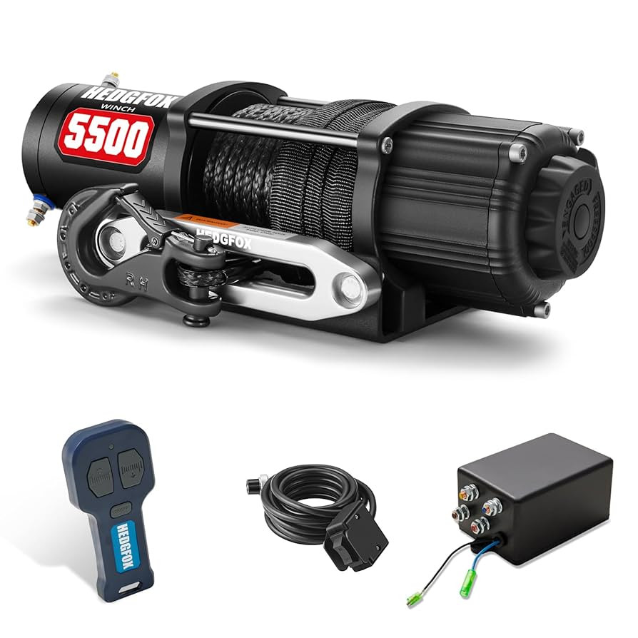 5500 lb UTV ATV Electric Winch 12V Waterproof with Synthetic Rope Hawse Fairlead Kit for Offroad,... | Amazon (US)