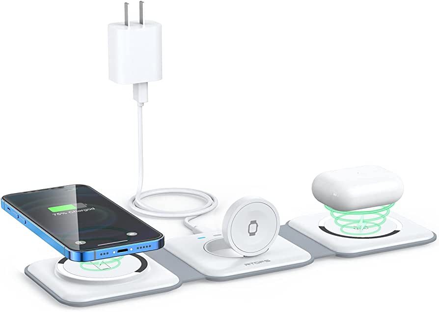 Wireless Charger 3 in 1,RTOPS Magnetic Travel Wireless Charging Station Multiple Devices,GaN 3 in... | Amazon (US)
