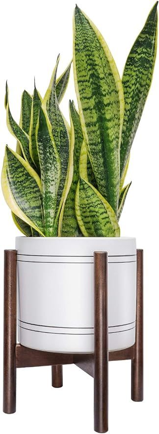 TIMEYARD Mid Century Plant Stand - Best Fits 8in Planter, Wood Indoor Flower Pot Holder, Simple D... | Amazon (US)