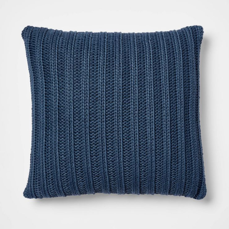 Oversized Chunky Rib Knit with Linen Reverse Throw Pillow - Threshold™ | Target