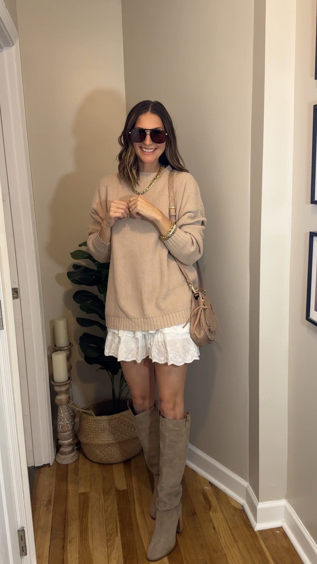 Fall outfit / mom approved / skort / oversized sweater / amazon find / amazon fit 

#LTKFindsUnder50 #LTKStyleTip #LTKSaleAlert