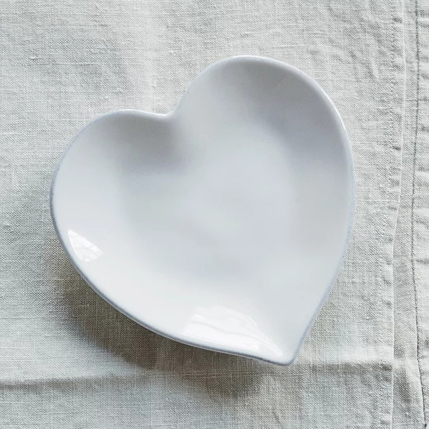 Porto Stoneware Heart Side Plate | The White Company (UK)
