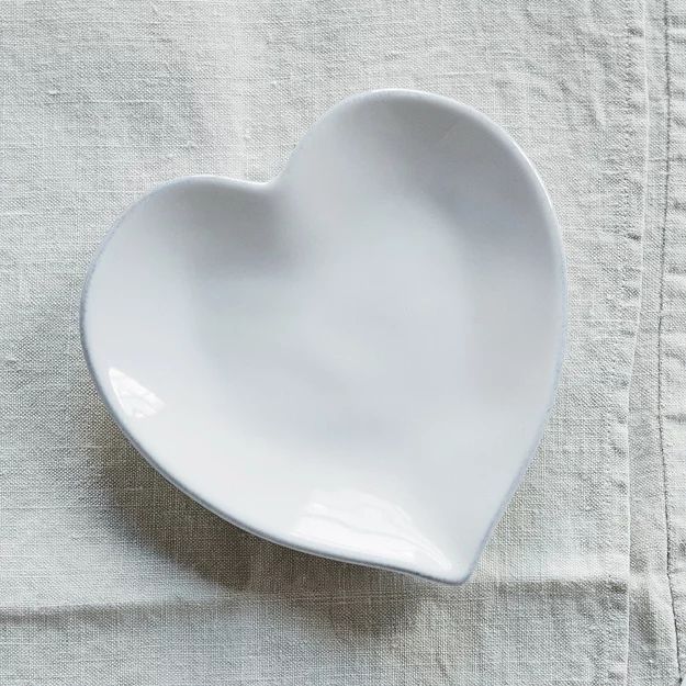 Porto Stoneware Heart Side Plate | The White Company (UK)