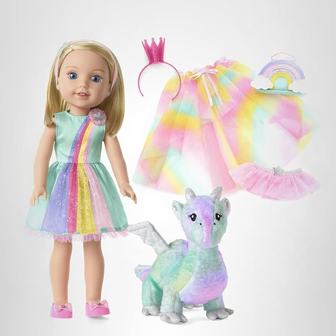 American Girl WellieWishers 14.5-inch Camille Doll Playset with Crisella The Dragon, Doll Dress a... | Amazon (US)