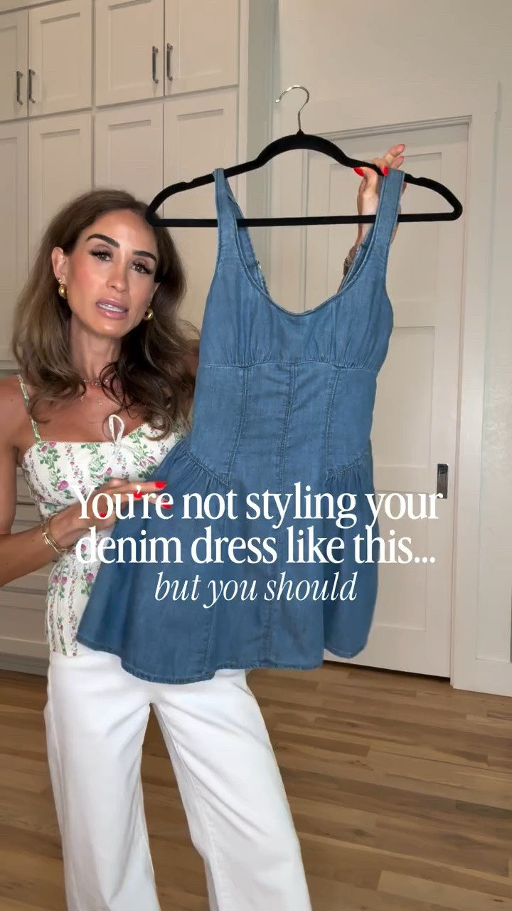 ✨This trending denim dress can be worn so many ways, so I styled it 3 ways + a few bonus ideas at the end! 😉 Save this for later when you’re staring at your closet saying “I have nothing to wear” 🙈

Look 1: casual + elevated with a spring cardigan and neutral flats 
Look 2: dressed up with heels + a structured bag
Look 3: layered with a breezy linen shirt for that effortless, put-together vibe

 I’m 5’1 and wearing xxs petite 

denim dress outfit ideas, how to style a denim dress, trending denim dress outfits, casual outfit ideas for women, elevated everyday style, petite friendly outfit ideas, spring and summer dress outfits, capsule wardrobe outfit ideas

#denimdress #outfitideas #styleinspo #everydayoutfits #petitefashion

#LTKootd #LTKPetite #LTKSaleAlert