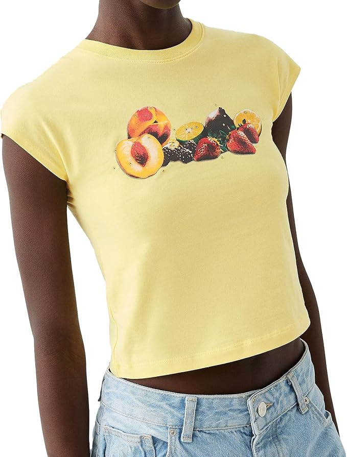 Women Y2K Baby Tees 2000s Vintage Crop Tops Graphic Print Aesthetic E-Girls Cute Short Shirt for ... | Amazon (US)