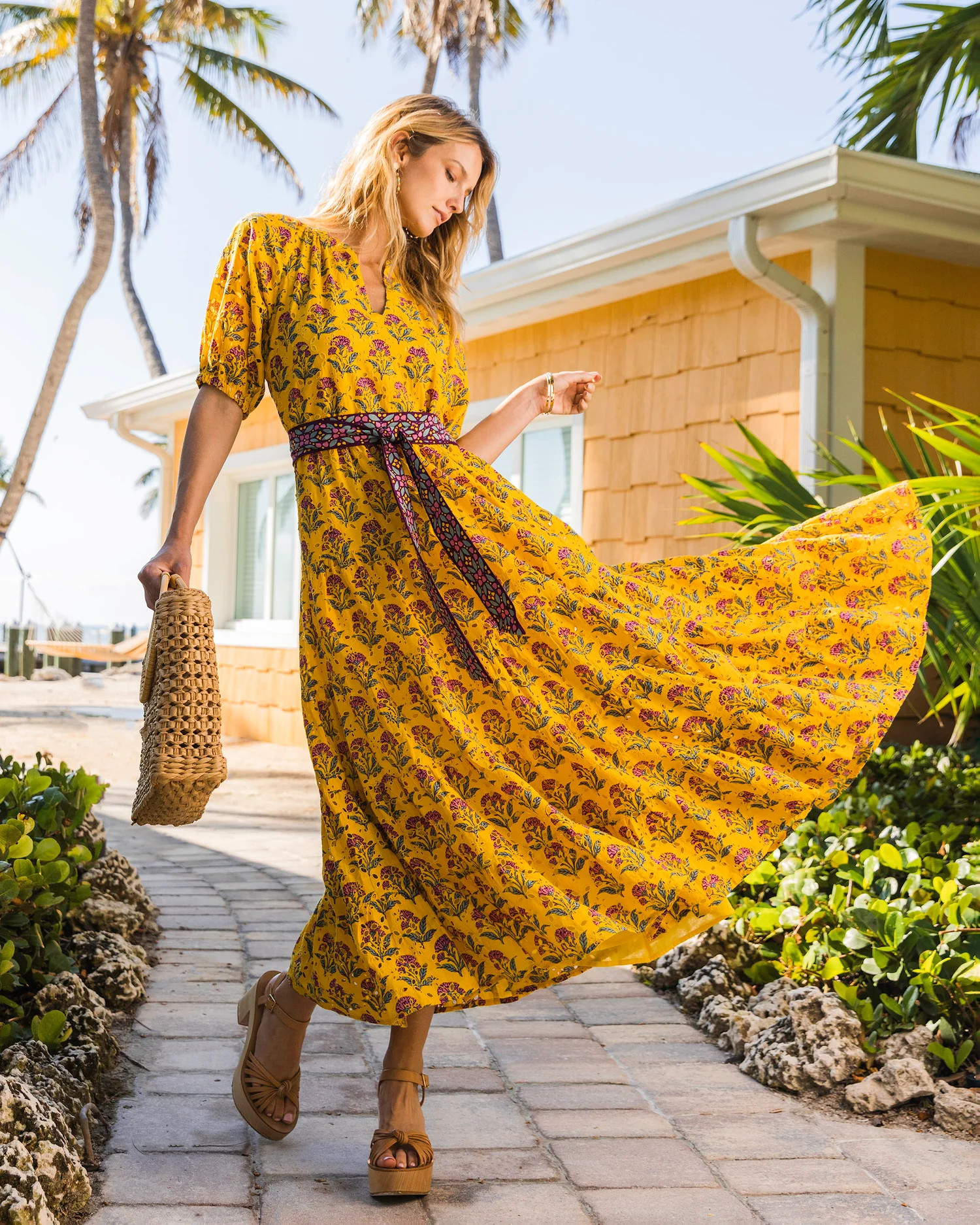 Countryside Drives - To and From Eyelet Dress - Sunlit Room | Printfresh