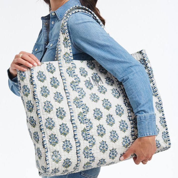 Block Print Quilted Oversized Tote | Mark and Graham