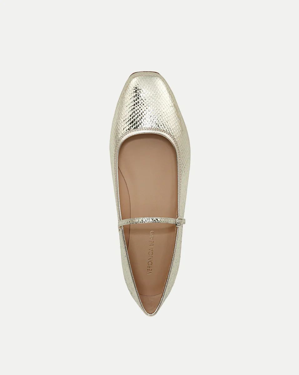 Ellie Metallic Flat in Platinum | Veronica Beard | Veronica Beard