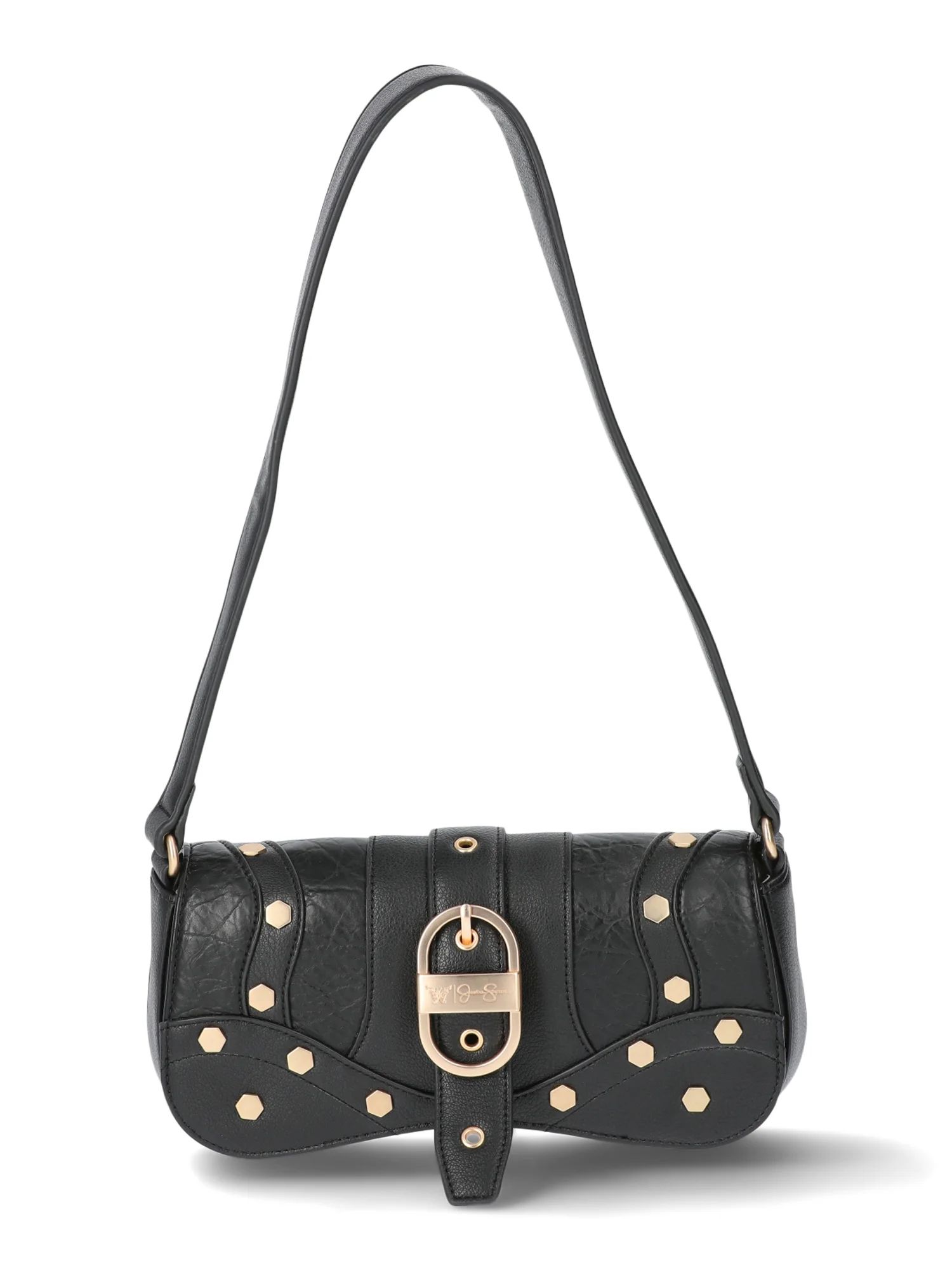 Jessica Simpson Women's Courtney Faux Leather Flap Shoulder Handbag, Meteorite | Walmart (US)