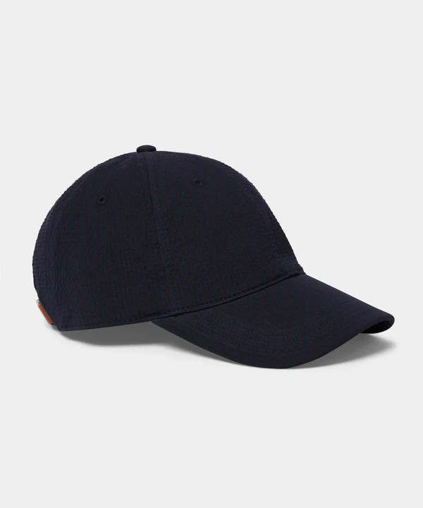 Seersucker Dad Cap in Navy | Todd Snyder
