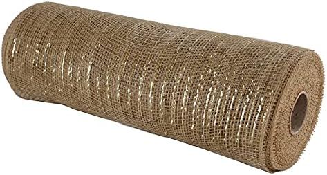 Wide Foil Deco Mesh Ribbon, 10 Inch x 30 Feet (Natural, Champion foil) | Amazon (CA)