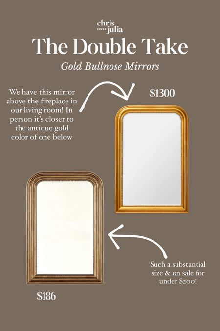 The Double Take: Gold Bullnose Mirrors

A rounded edge bullnose mirror is a classic choice for any space. Ours lives above the fireplace in our living room and I can’t get over the price on the other one!

#LTKSaleAlert #LTKHome