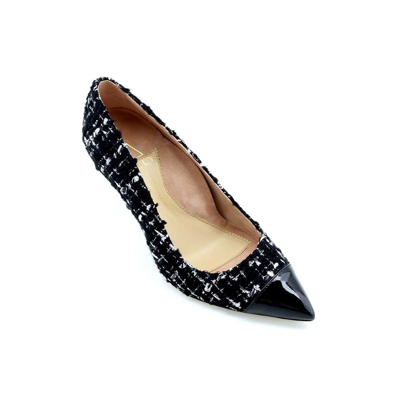 [Limited Edition] Black Tweed Cap Toe Pump | ALLY Shoes