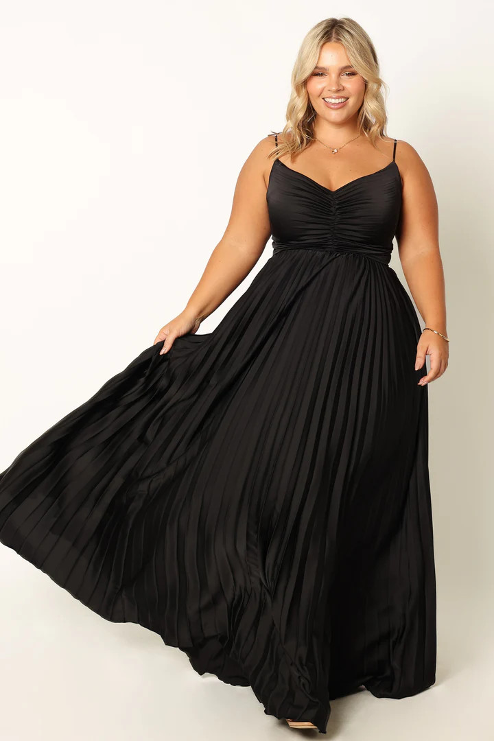 Naira Pleated Maxi Dress - Black | Petal & Pup (US)
