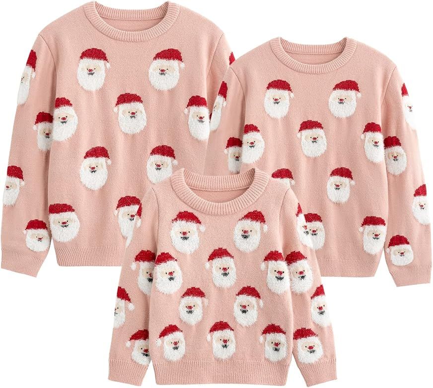 Simplee kids Ugly Christmas Sweater Family Matching Outfits for Holiday Party Knitted Pullover | Amazon (US)