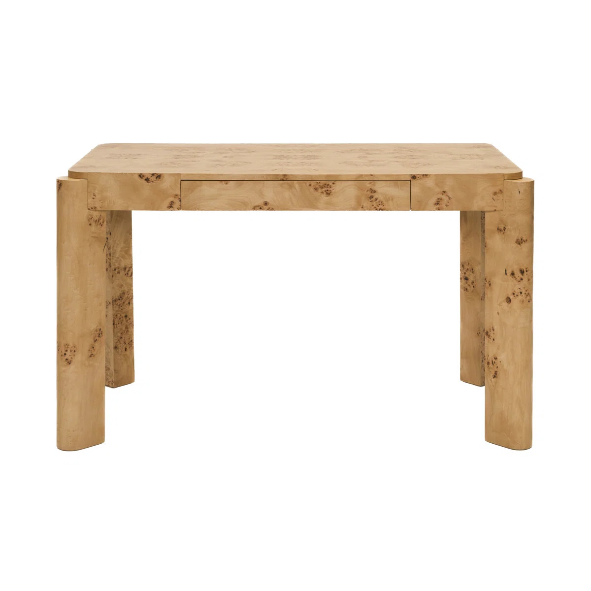 Maple Burl Vanity Desk with Hidden Drawer 49 Inch Console Table for Home Office or Makeup Storage | AllModern