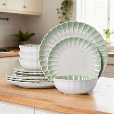 12 Piece Stoneware Dinnerware Sets, Service For 4 | Wayfair North America