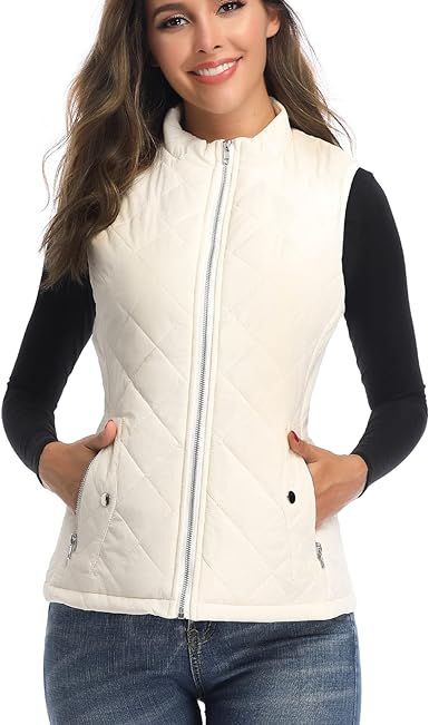 Women's Vest - Stand Collar Lightweight Zip Quilted Vest for Women | Amazon (US)