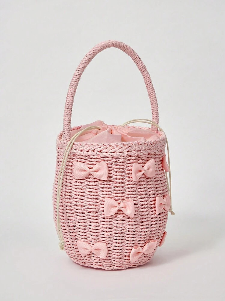 Pink Bow Tote Bag, Fashionable For Daily Travel | SHEIN