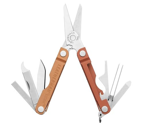LEATHERMAN, Micra, Keychain Multi-tool with Grooming Tools, Mini Pocketknife for Everyday Carry (EDC), Hobbies & Outdoors, Built in the USA, Pumpkin Spice | Amazon (US)