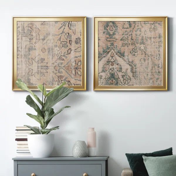 Faded Textile I - 2 Piece Picture Frame Graphic Art | Wayfair North America
