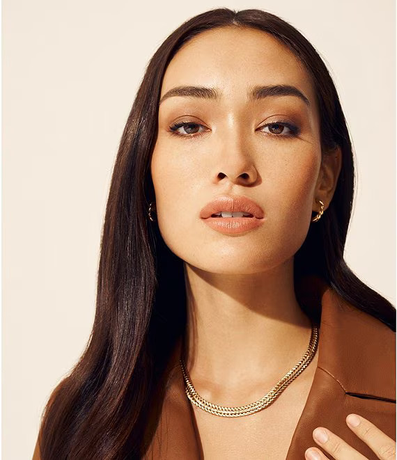 Flat Gold Chain Collar Necklace | Dillard's