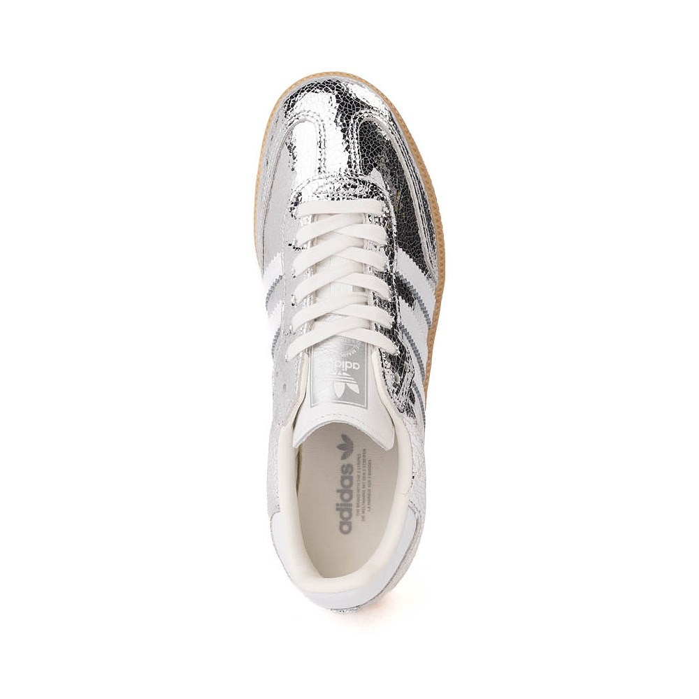 Womens adidas Samba OG Athletic Shoe - Silver Metallic / White / Core White | Journeys