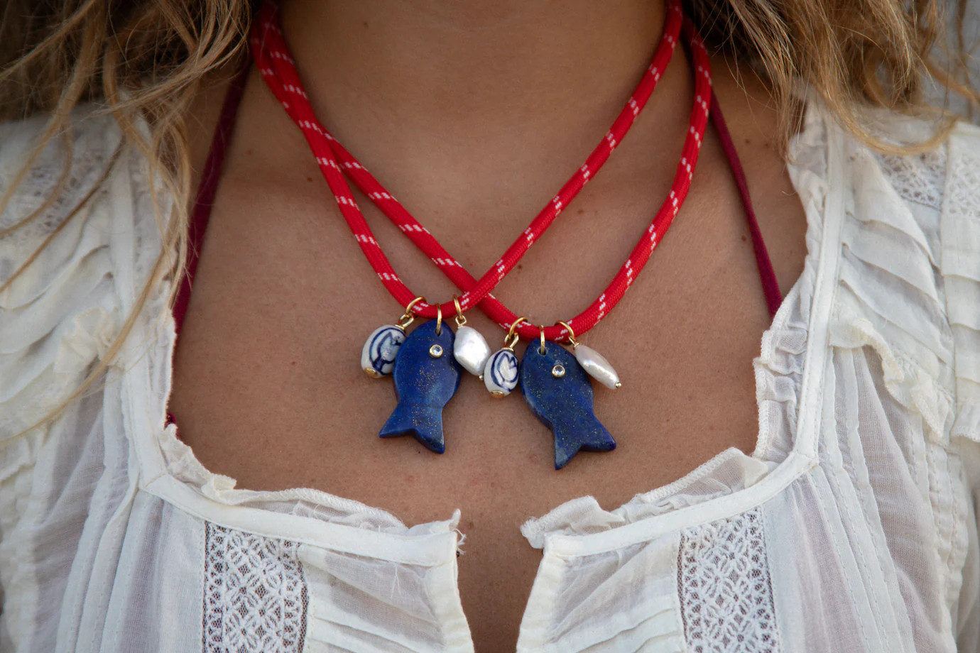 Red Paracord Fish Necklace | Logan Tay