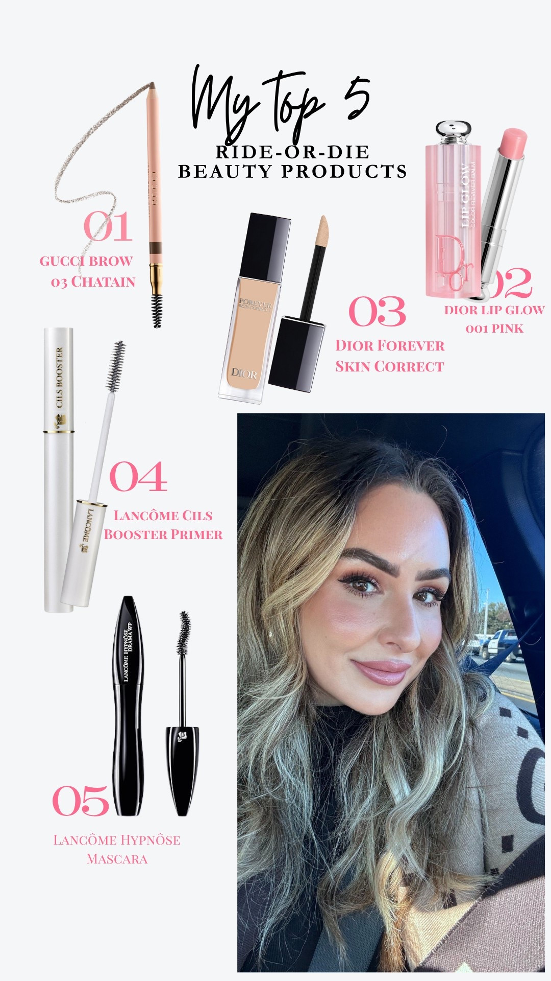 ☀️ Top 5 Summer Beauty Essentials I Can’t Live Without 💄
These are the everyday favorites I keep in rotation — quick, glowy, and confidence-boosting. Whether I’m working with clients or running around Charlotte, these keep me looking fresh and feeling put together:

✨ Dior Forever Skin Correct Concealer (Shade 2WP) – peachy undertone = game changer for dark circles. So creamy and natural!
✨ Lancôme Hypnôse Mascara – gives me full, flirty lashes in just one coat. It’s that good.
✨ Cils Booster Primer – this always makes my mascara go further. Nourishing + lengthening!
✨ Dior Lip Glow in 001 – the perfect universal pink. Hydrating, effortless, and instantly brightens your face.
✨ Gucci Eyebrow Pencil in Châtain – soft, natural definition that stays in place. My brow staple.

🌸 All linked over on my LTK so you can shop your summer staples with ease.
🎟 Don’t forget — our Styled Skin Masterclass is next week and you’ll get to experience top-tier products like these in action!

#LTKSeasonal #LTKBeauty #LTKStyleTip