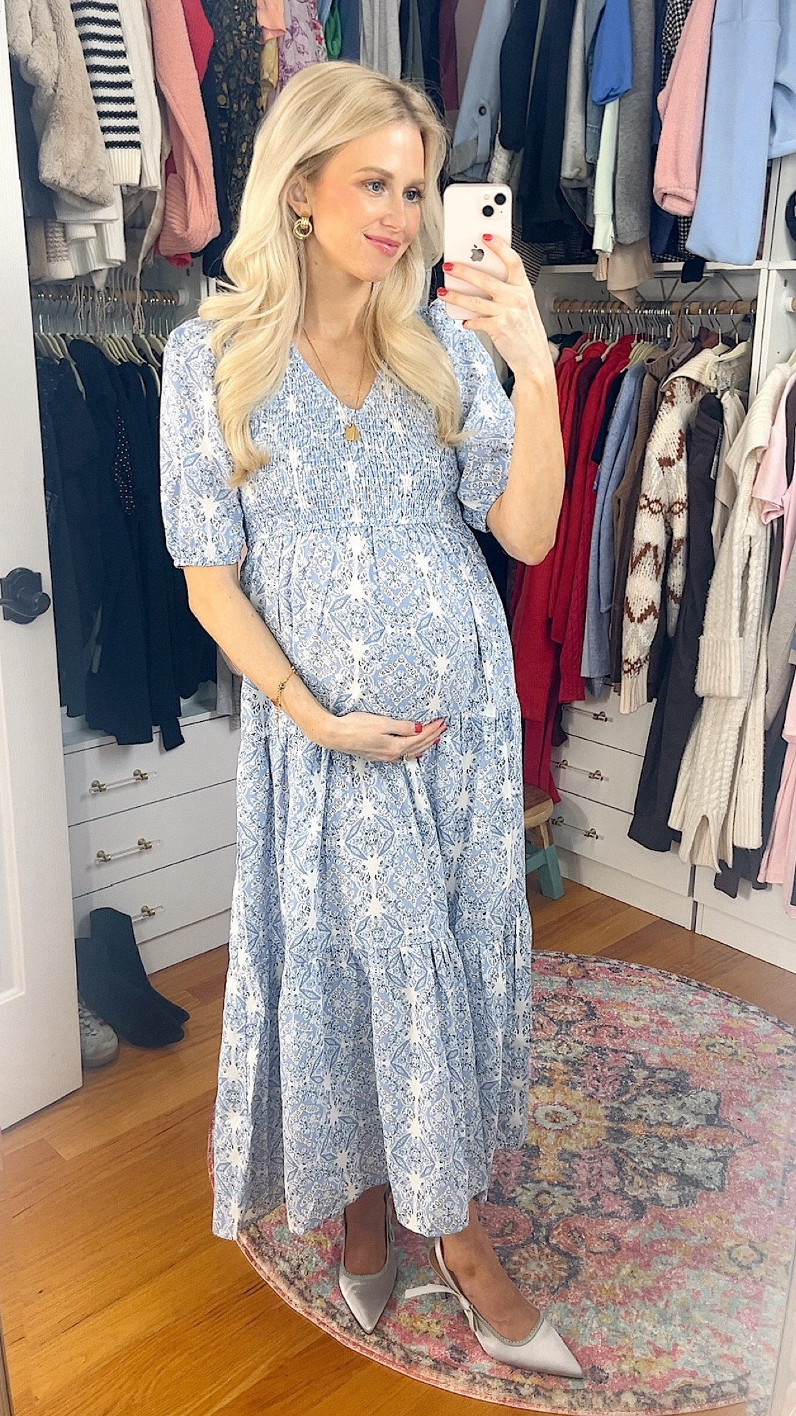 Dress currently on sale and so flattering - runs true to size. 

#LTKShoeCrush #LTKBump #LTKSaleAlert