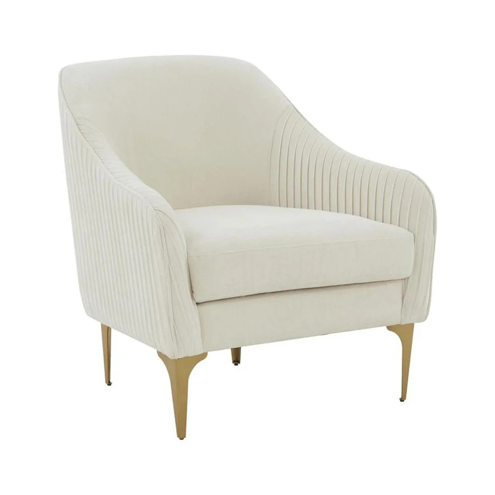 TOV Furniture Serena Cream Velvet Accent Chair - Walmart.com | Walmart (US)