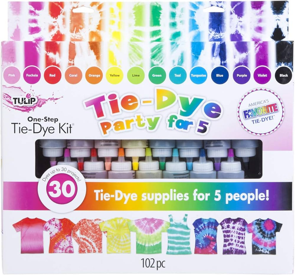 Tulip One-Step Tie-Dye Kit 15-Color Party Kit, Standard, Rainbow | Amazon (US)