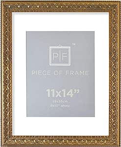 Golden State Art, 11x14 Ornate Finish Photo Frame with White Mat for 8x10 Picture & Real Glass, C... | Amazon (US)