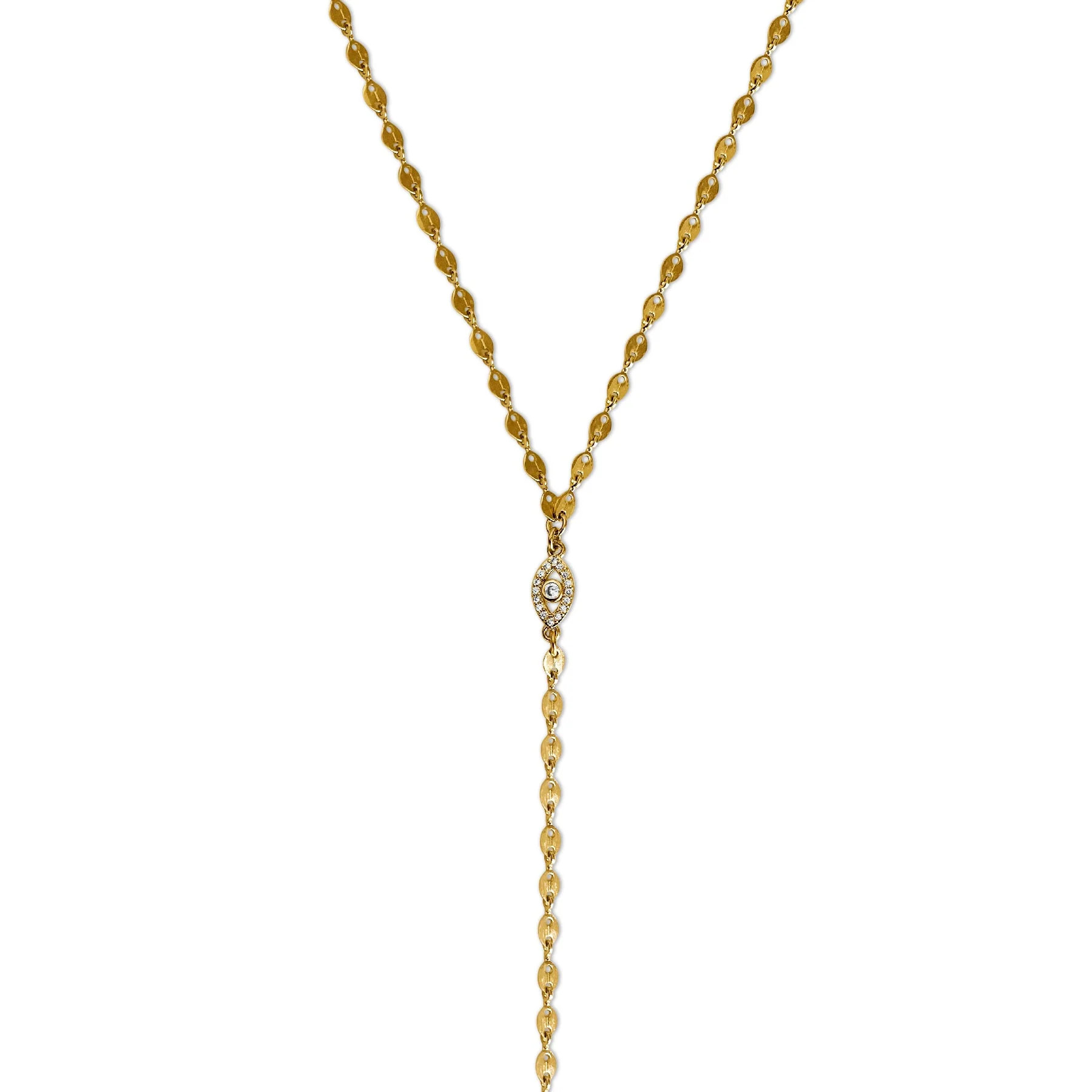 Luna Evil Eye Drop Necklace - Gold Filled | YUMIYU