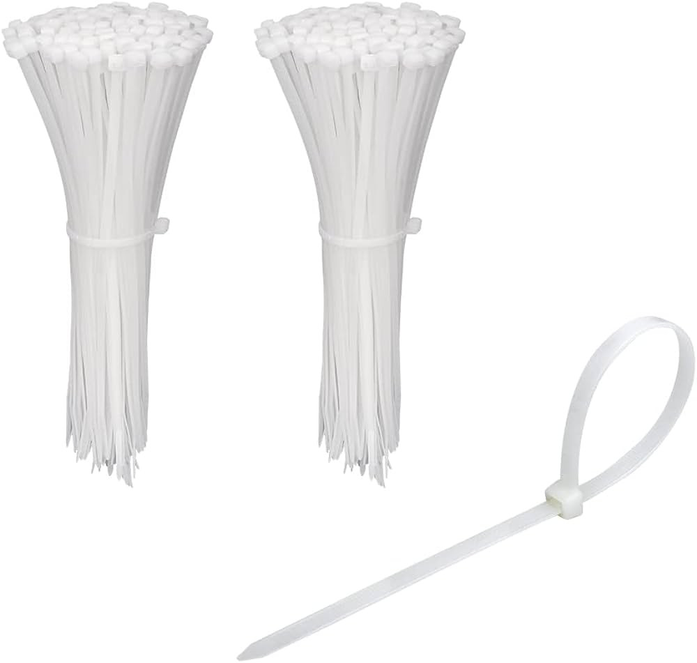 200 Pack Bulk KOOWIN Small 4 inch Nylon Plastic Cable Zip Ties Wire Wraps White | Amazon (US)