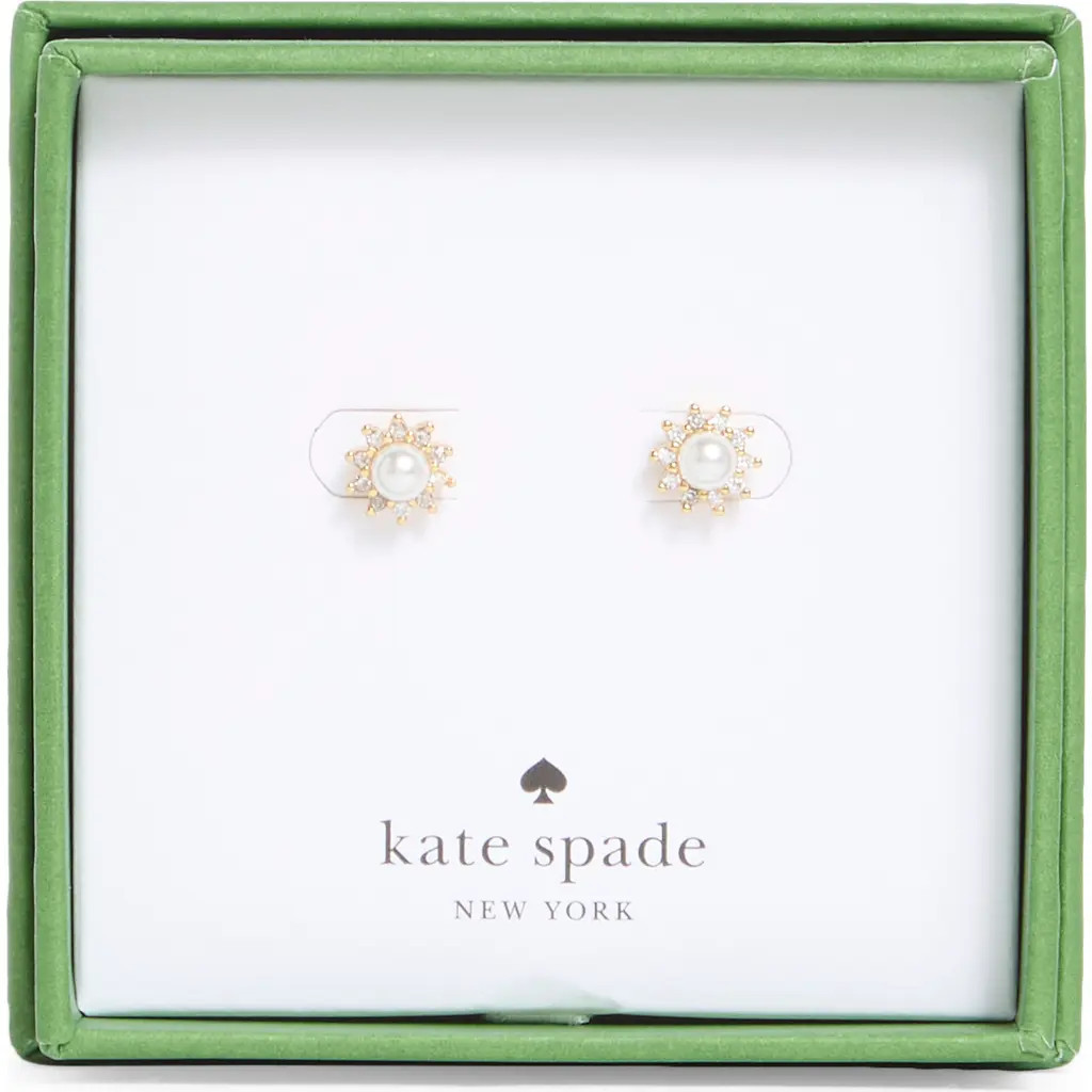 Kate Spade New York faux pearl flower stud earrings in Cream/Gold at Nordstrom Rack | Nordstrom Rack