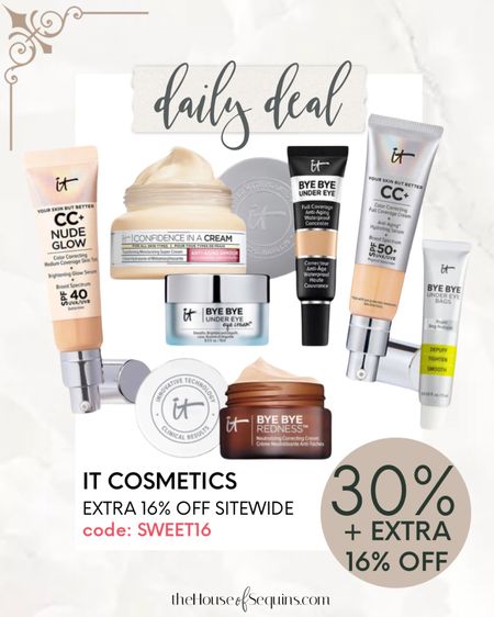 It Cosmetics 39% OFF SITEWIDE + EXTRA 16% OFF with code SWEET16 with Free Member login